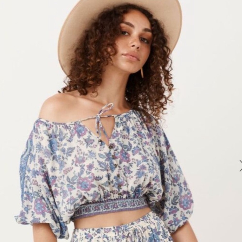 Spell Folk Song Cropped Blouse